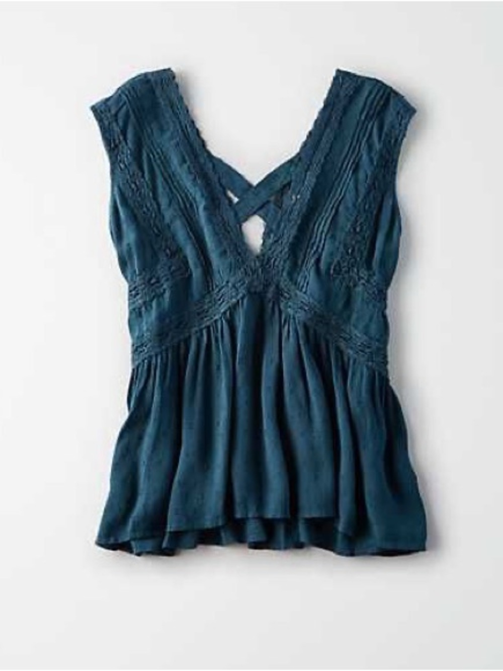 American Eagle Outfitters crinkled V-neck sleeveless top